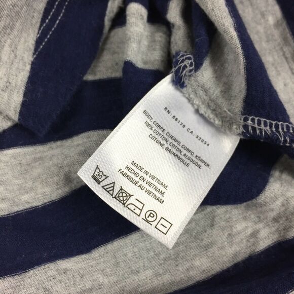 Anthropologie Little Yellow Button Top Size Extra Small Womens Blue Grey Stripef - Picture 3 of 10